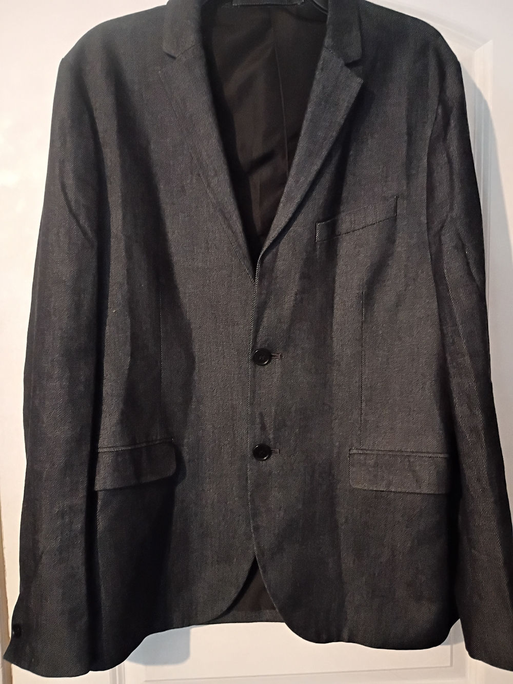 Paper Denim & Cloth Dark Charcoal Two-Button Blazer